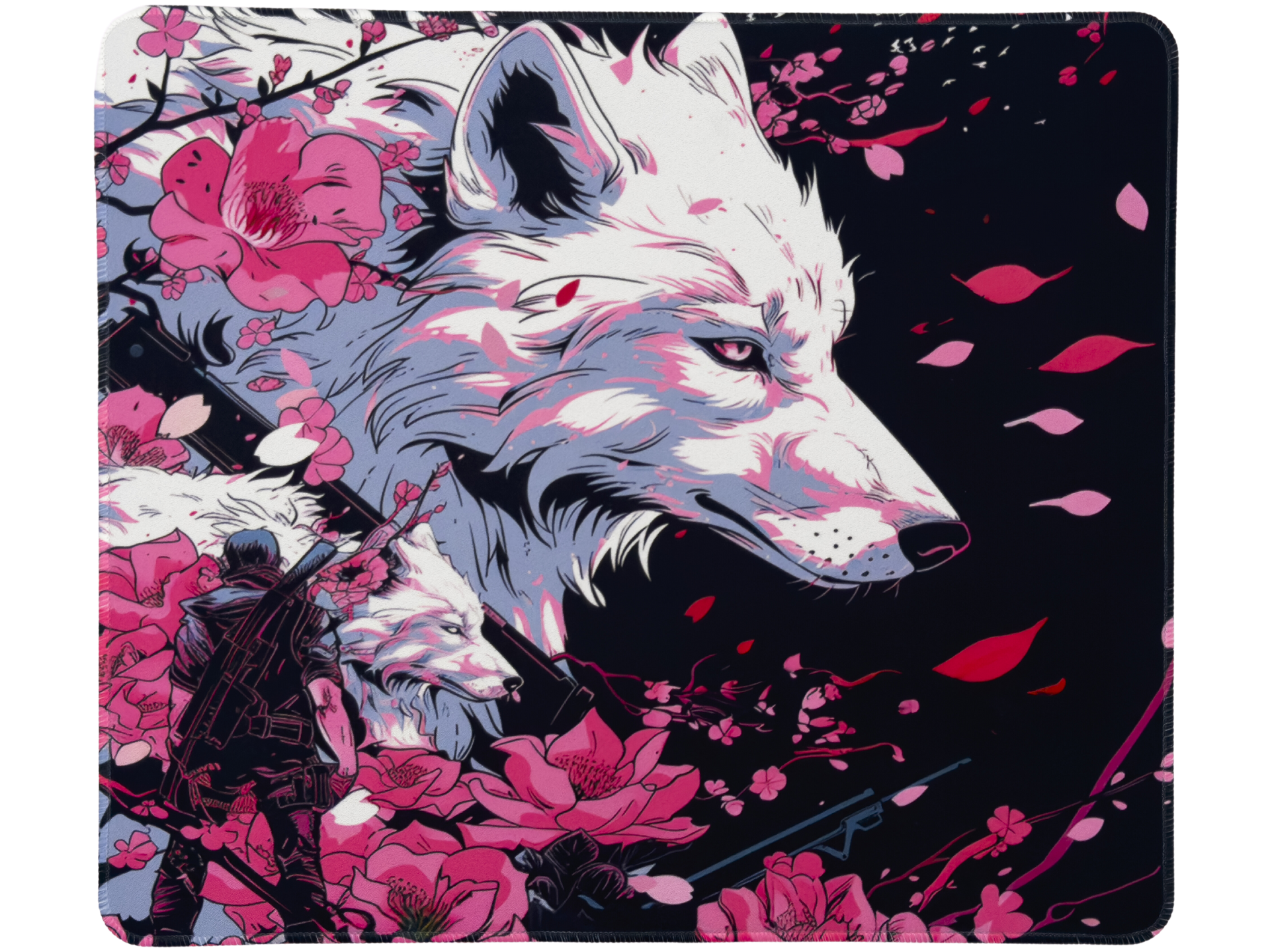 AzpectCustomz Sakura Wolf Infinity XL Hybrid Mousepad - 19 AzpectCustomz Sakura Wolf Infinity XL Hybrid Mousepad - 19